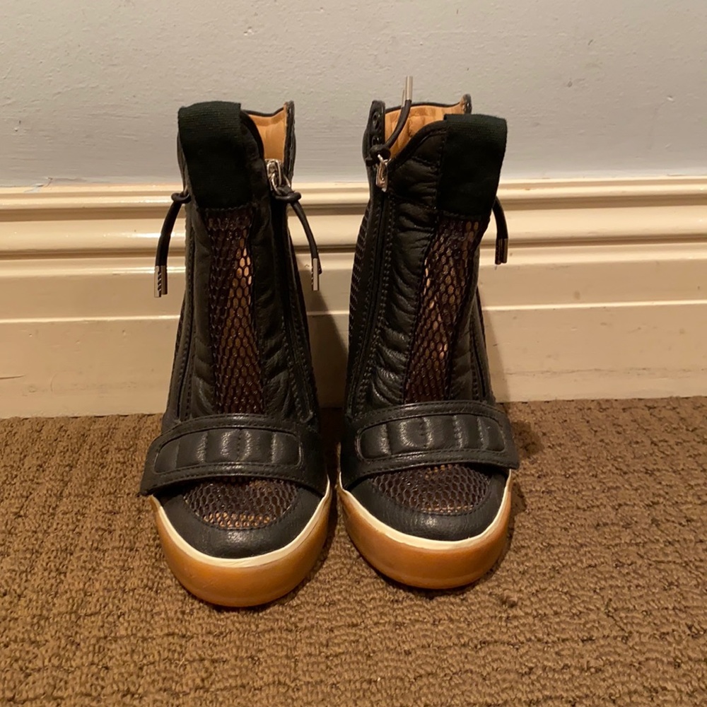 Black sneaker wedges!
